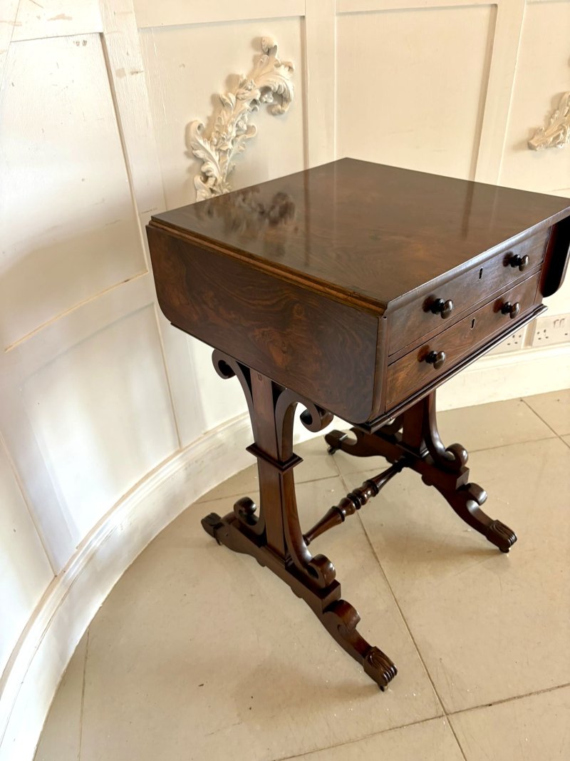 Antique William IV Quality Rosewood Work / Lamp Table